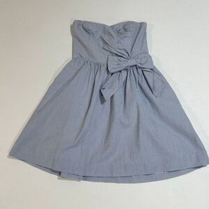 Lilly Pulitzer Strapless Blue White Bow Dress Size Medium